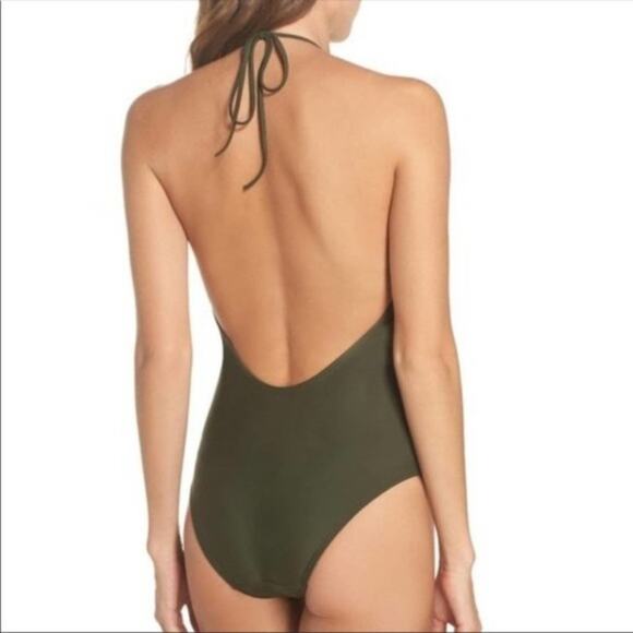 NEW Ted Baker Pikaa Halter Swimsuit in Khaki Ted size 3 = US Size 8 - Picture 3 of 8